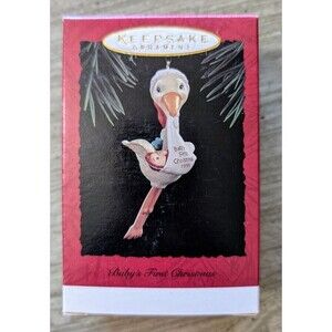 1995 Hallmark Keepsake Ornament Babys First Christmas Stork Delivery Vintage
